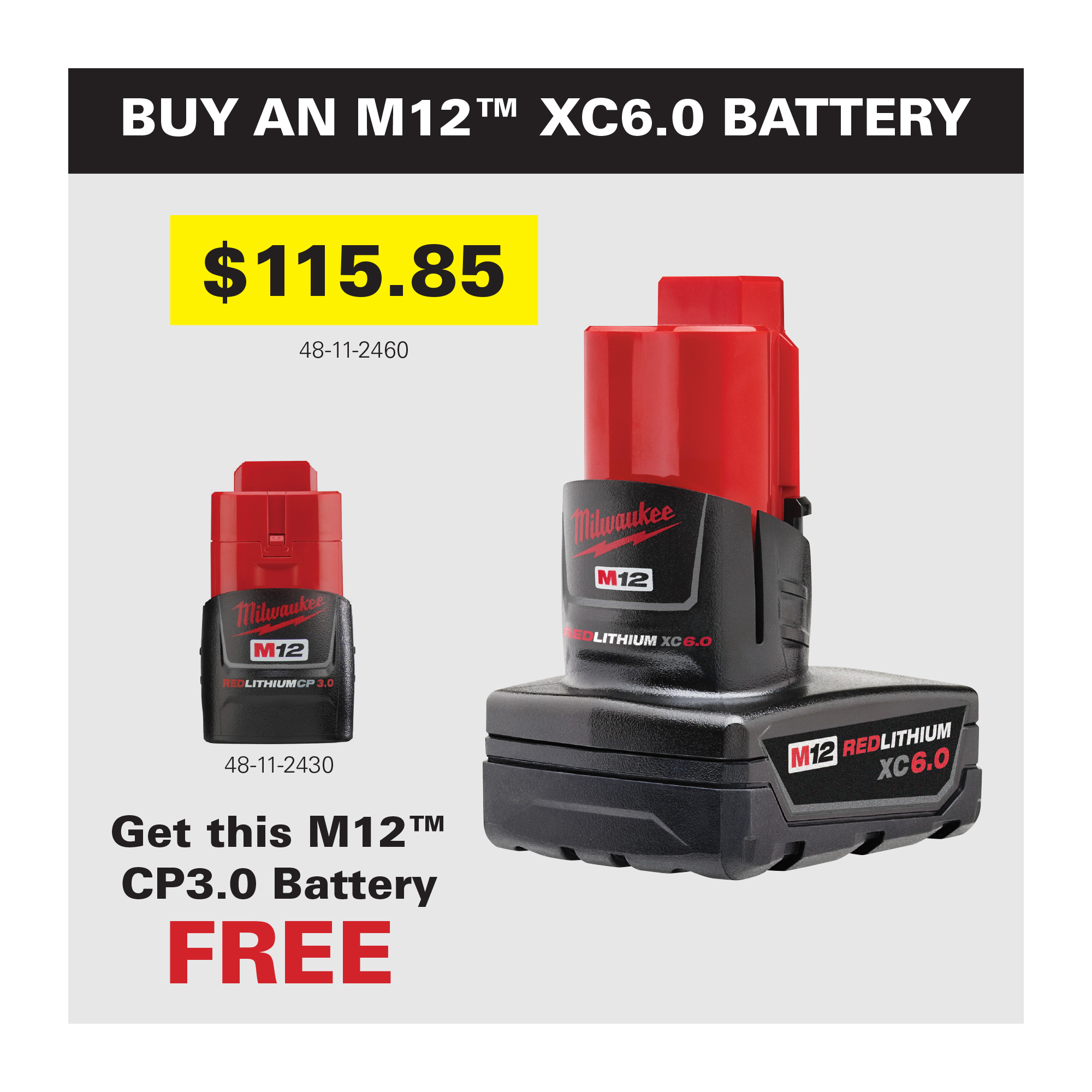 Milwaukee M12 XC6.0 Battery