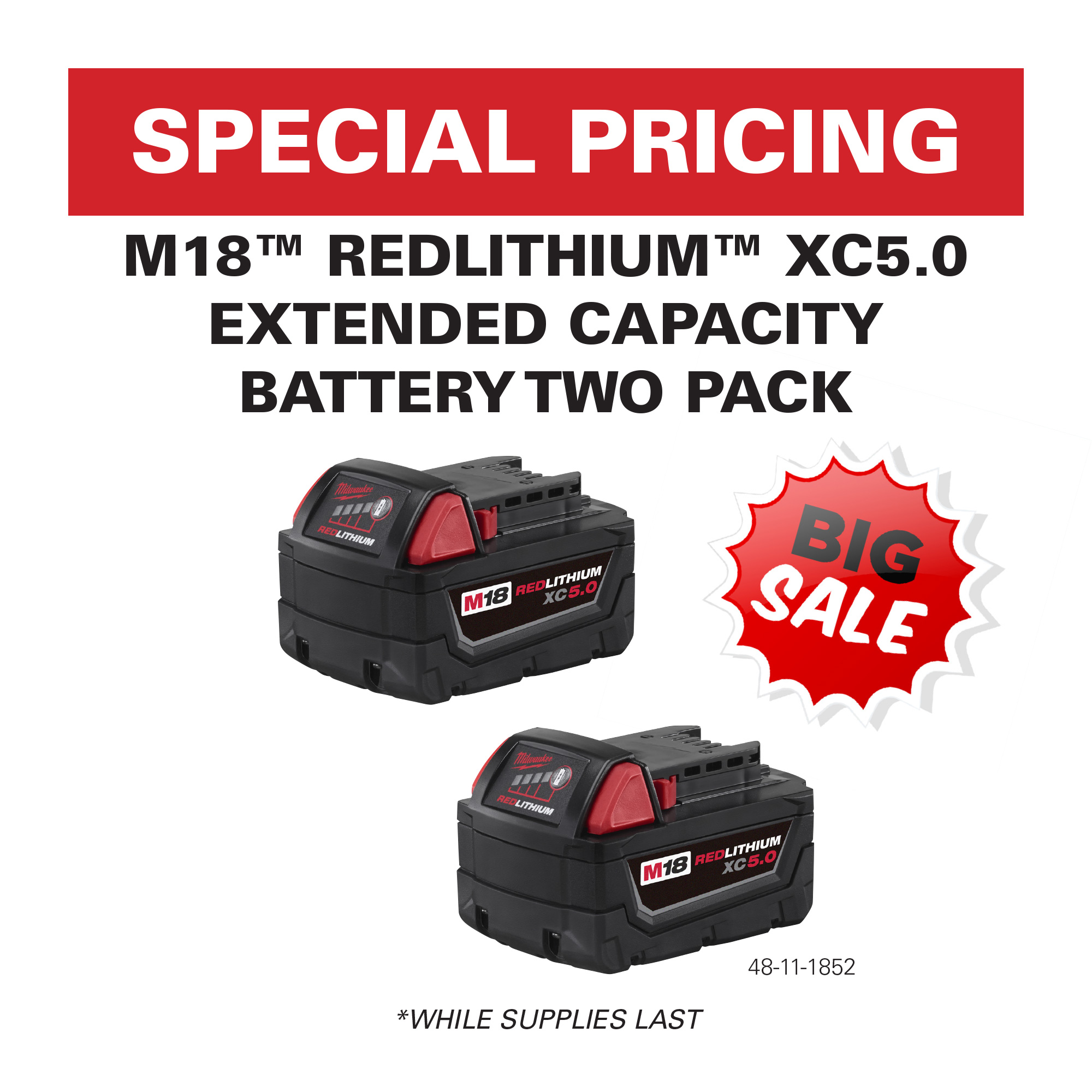 Milwaukee Special Pricing Battery 2-pack